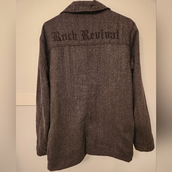 Rock Revival Charcoal Gray Wool Blend Modern Double-breasted Peacoat - size XL - Picture 6 of 7